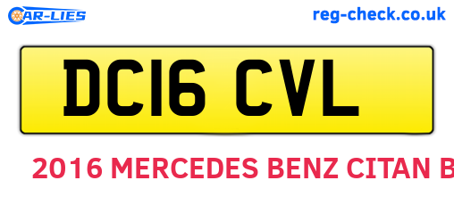DC16CVL are the vehicle registration plates.