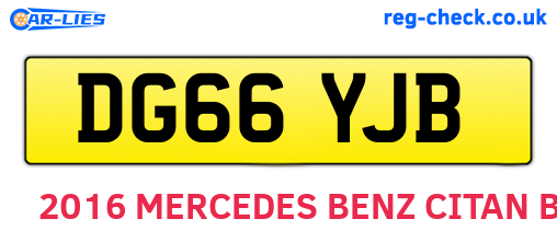 DG66YJB are the vehicle registration plates.