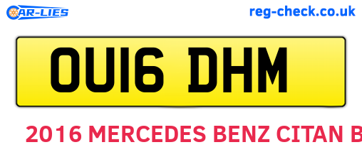 OU16DHM are the vehicle registration plates.