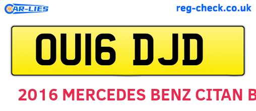 OU16DJD are the vehicle registration plates.