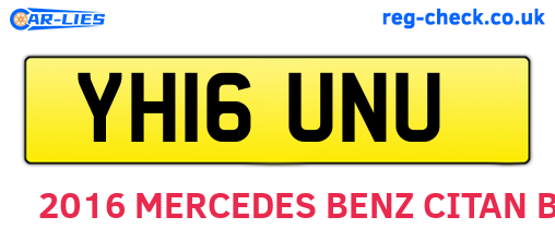 YH16UNU are the vehicle registration plates.