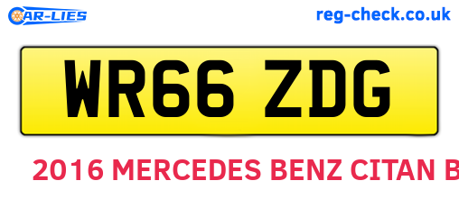 WR66ZDG are the vehicle registration plates.