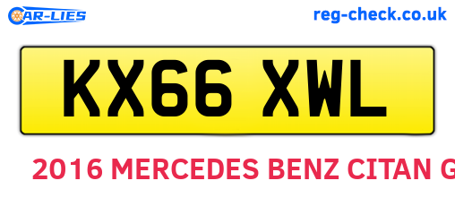 KX66XWL are the vehicle registration plates.