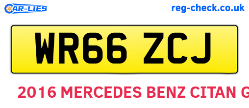 WR66ZCJ are the vehicle registration plates.