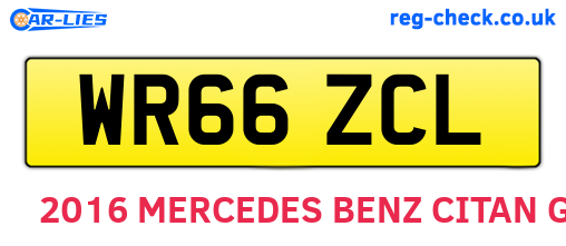 WR66ZCL are the vehicle registration plates.