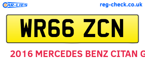 WR66ZCN are the vehicle registration plates.