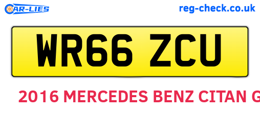 WR66ZCU are the vehicle registration plates.