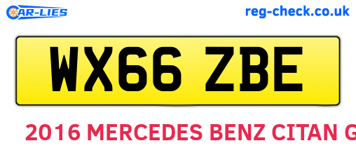 WX66ZBE are the vehicle registration plates.