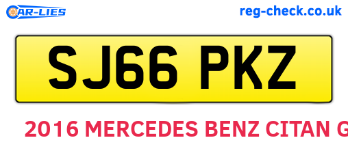 SJ66PKZ are the vehicle registration plates.