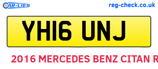 YH16UNJ are the vehicle registration plates.