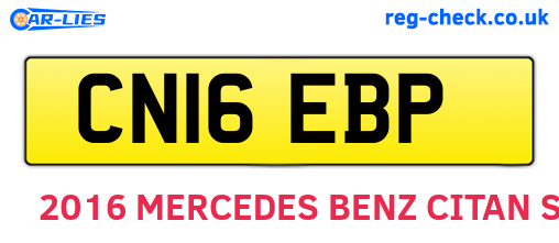CN16EBP are the vehicle registration plates.