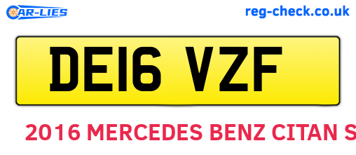 DE16VZF are the vehicle registration plates.