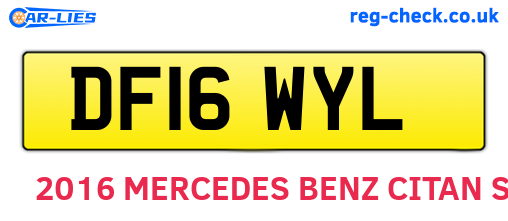 DF16WYL are the vehicle registration plates.