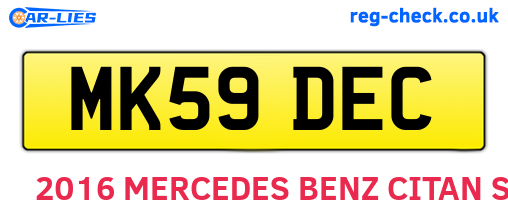 MK59DEC are the vehicle registration plates.