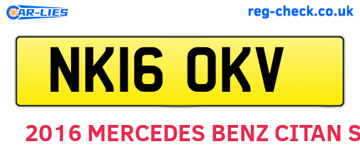 NK16OKV are the vehicle registration plates.