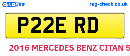P22ERD are the vehicle registration plates.