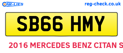 SB66HMY are the vehicle registration plates.