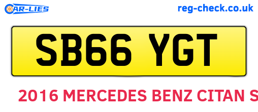 SB66YGT are the vehicle registration plates.
