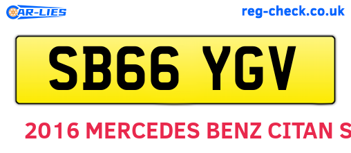 SB66YGV are the vehicle registration plates.