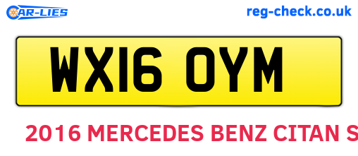 WX16OYM are the vehicle registration plates.