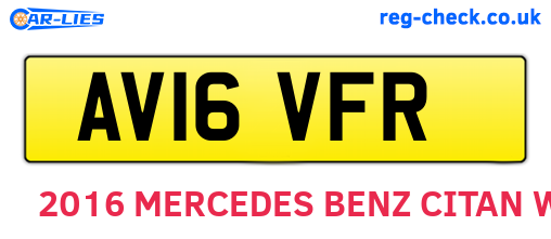 AV16VFR are the vehicle registration plates.