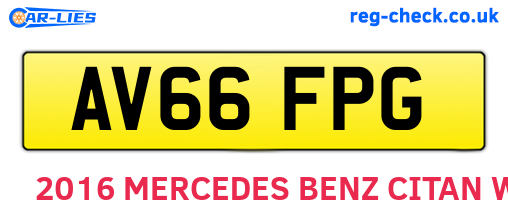 AV66FPG are the vehicle registration plates.