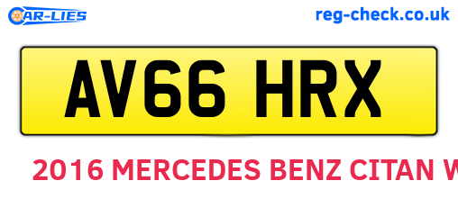 AV66HRX are the vehicle registration plates.