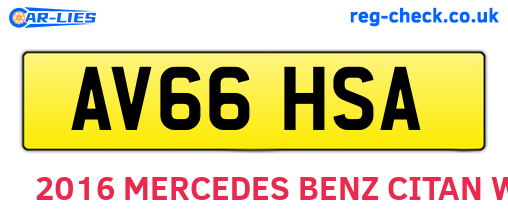 AV66HSA are the vehicle registration plates.