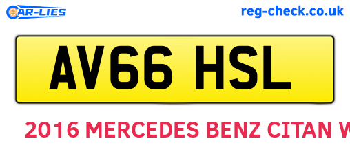 AV66HSL are the vehicle registration plates.