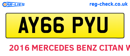 AY66PYU are the vehicle registration plates.