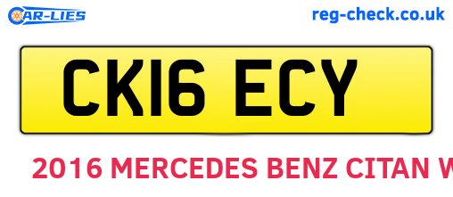 CK16ECY are the vehicle registration plates.