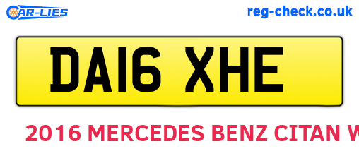 DA16XHE are the vehicle registration plates.