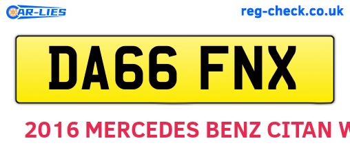 DA66FNX are the vehicle registration plates.