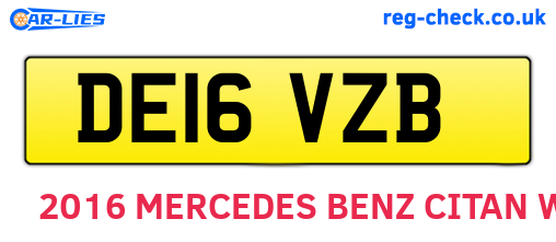 DE16VZB are the vehicle registration plates.