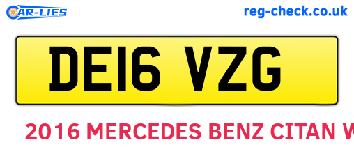 DE16VZG are the vehicle registration plates.