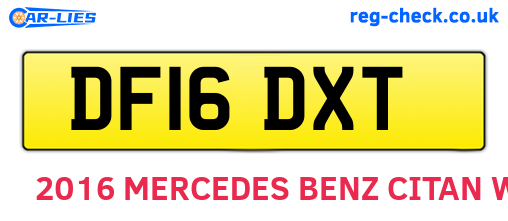 DF16DXT are the vehicle registration plates.