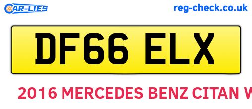 DF66ELX are the vehicle registration plates.
