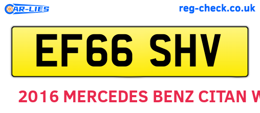 EF66SHV are the vehicle registration plates.