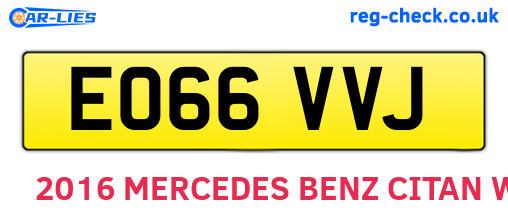 EO66VVJ are the vehicle registration plates.