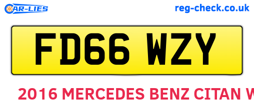 FD66WZY are the vehicle registration plates.
