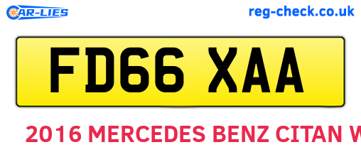 FD66XAA are the vehicle registration plates.