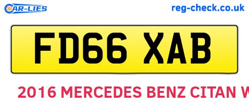 FD66XAB are the vehicle registration plates.