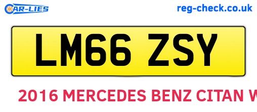 LM66ZSY are the vehicle registration plates.
