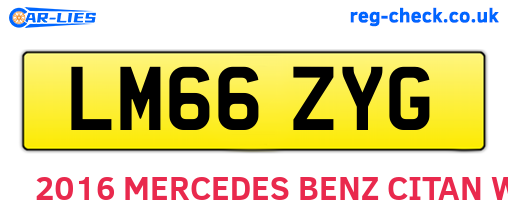 LM66ZYG are the vehicle registration plates.