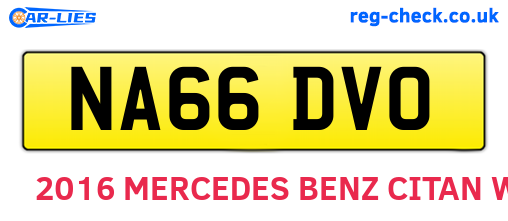 NA66DVO are the vehicle registration plates.