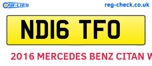 ND16TFO are the vehicle registration plates.