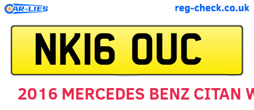 NK16OUC are the vehicle registration plates.