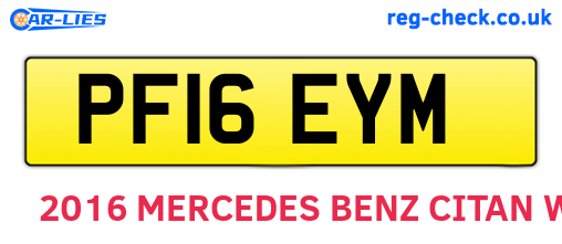 PF16EYM are the vehicle registration plates.