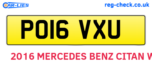 PO16VXU are the vehicle registration plates.