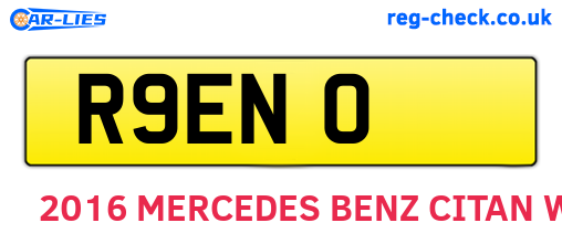 R9ENO are the vehicle registration plates.